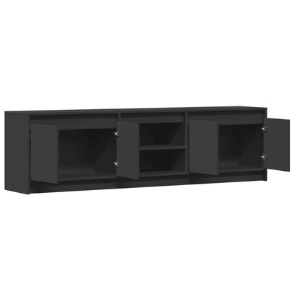 TV Cabinet with LED Black 180x34x50 cm Engineered Wood