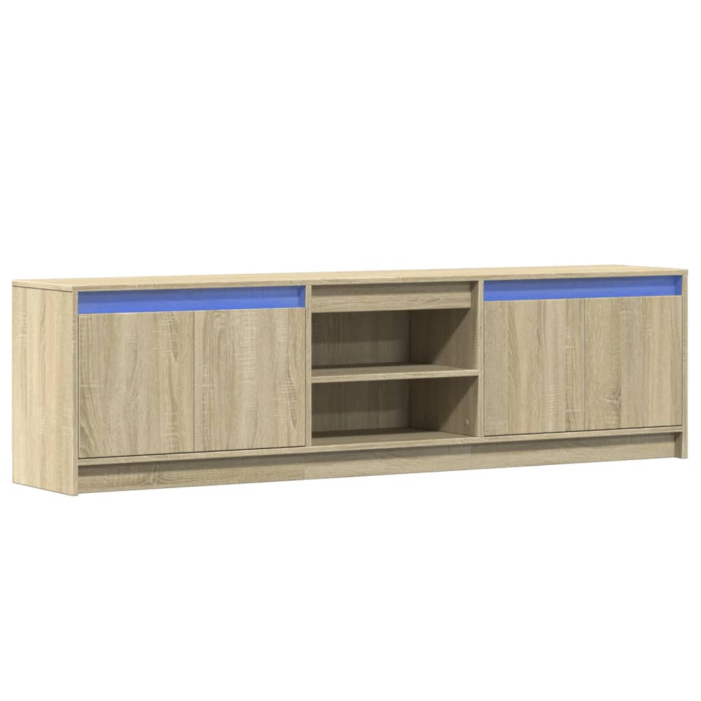 TV Cabinet with LED Sonoma Oak 180x34x50 cm Engineered Wood