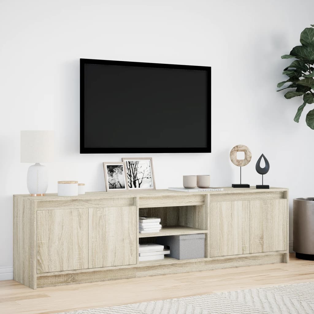 TV Cabinet with LED Sonoma Oak 180x34x50 cm Engineered Wood