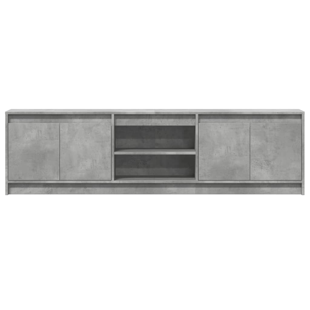 TV Cabinet with LED Concrete Grey 180x34x50 cm Engineered Wood