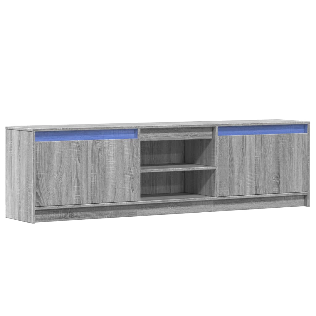 TV Cabinet with LED Grey Sonoma 180x34x50 cm Engineered Wood