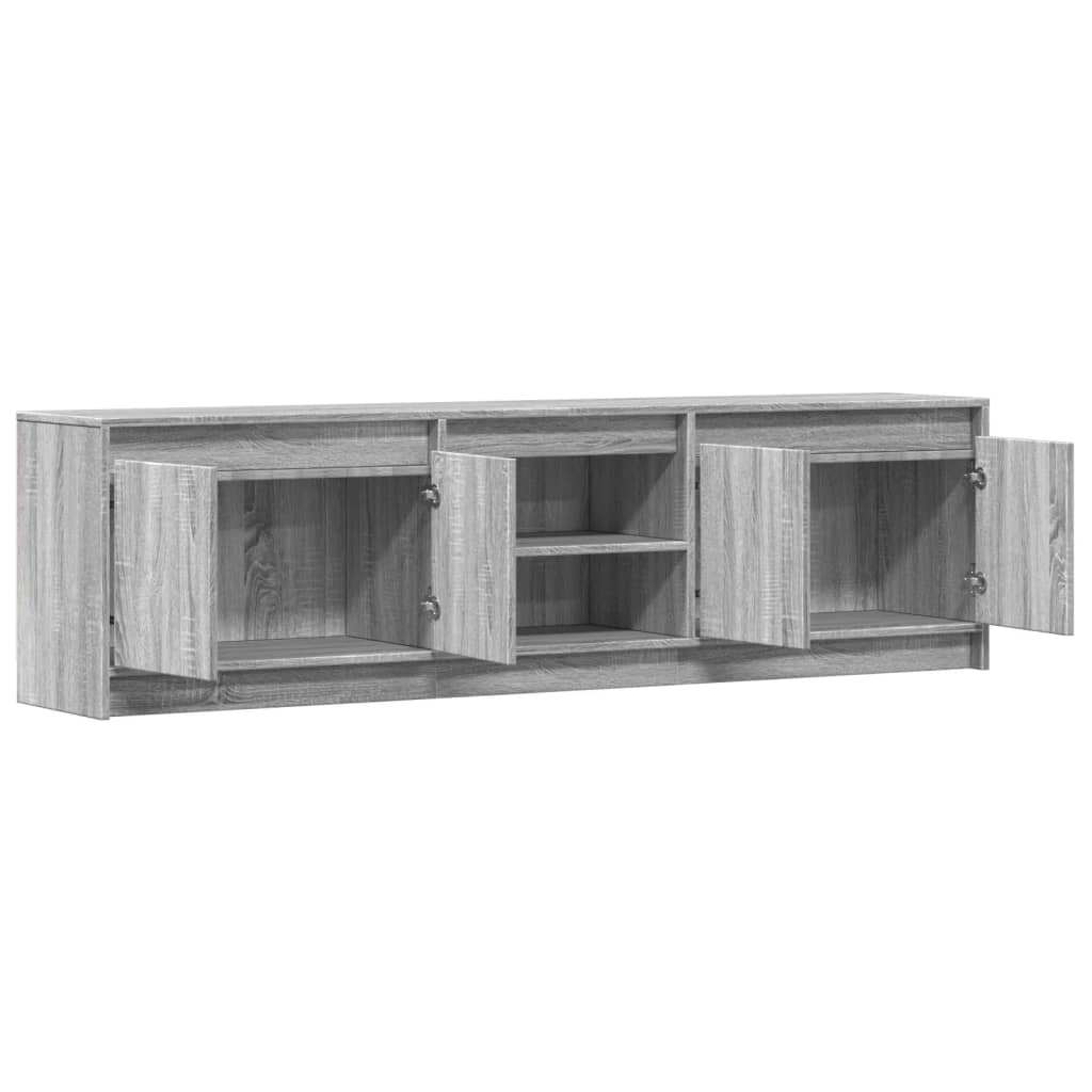 TV Cabinet with LED Grey Sonoma 180x34x50 cm Engineered Wood