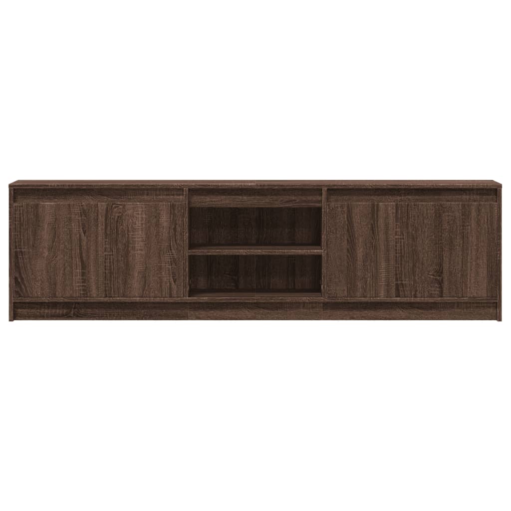 TV Cabinet with LED Brown Oak 180x34x50 cm Engineered Wood