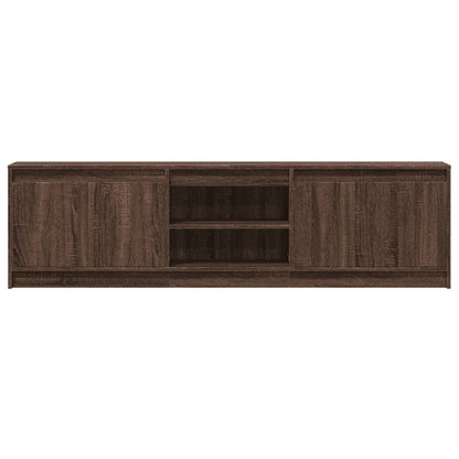 TV Cabinet with LED Brown Oak 180x34x50 cm Engineered Wood