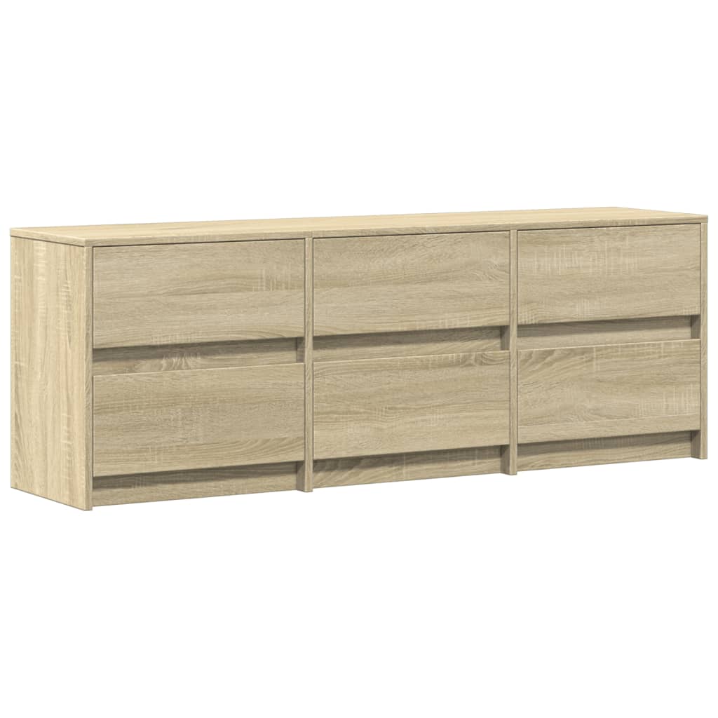 TV Cabinet with LED Sonoma Oak 140x34x50 cm Engineered Wood