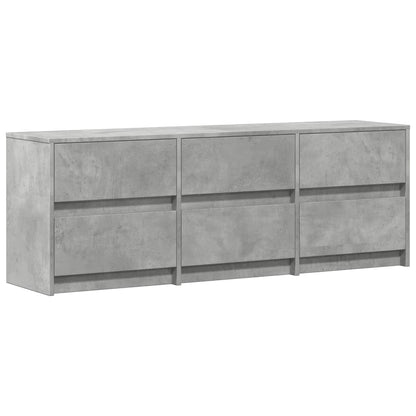 TV Cabinet with LED Concrete Grey 140x34x50 cm Engineered Wood