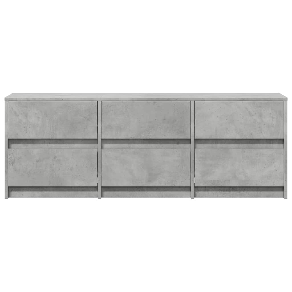 TV Cabinet with LED Concrete Grey 140x34x50 cm Engineered Wood