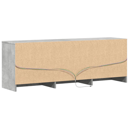 TV Cabinet with LED Concrete Grey 140x34x50 cm Engineered Wood