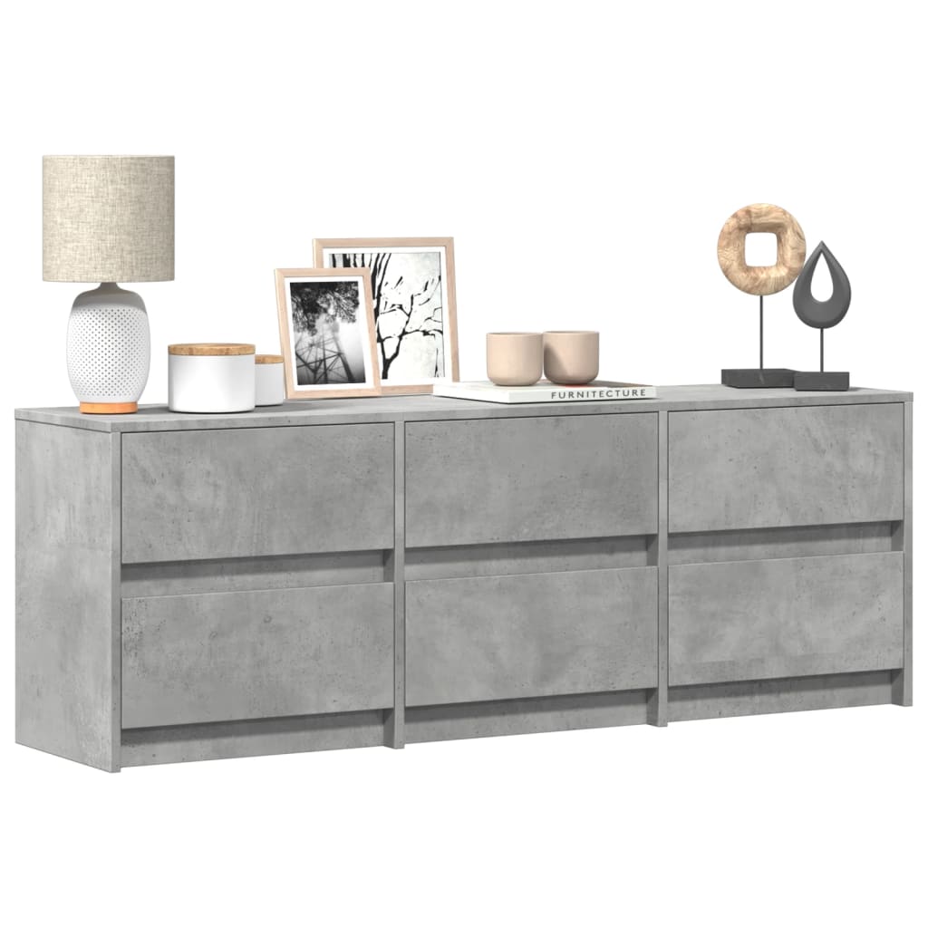 TV Cabinet with LED Concrete Grey 140x34x50 cm Engineered Wood