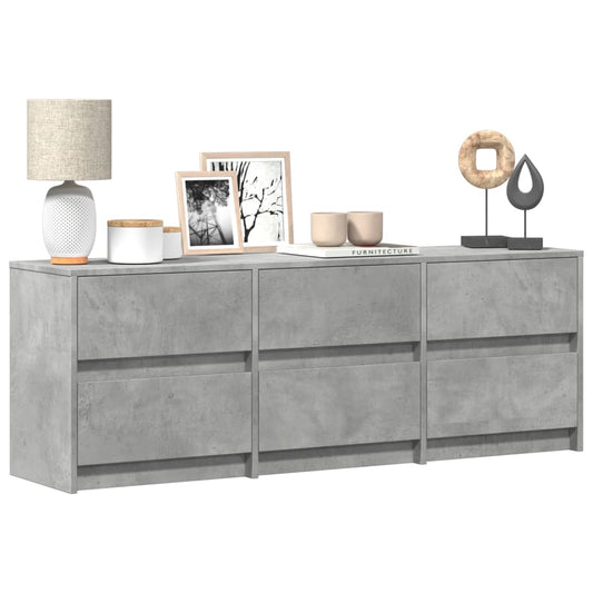 TV Cabinet with LED Concrete Grey 140x34x50 cm Engineered Wood