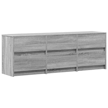 TV Cabinet with LED Grey Sonoma 140x34x50 cm Engineered Wood