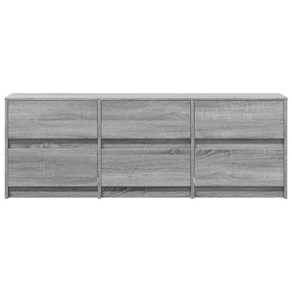 TV Cabinet with LED Grey Sonoma 140x34x50 cm Engineered Wood