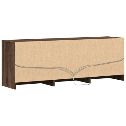 TV Cabinet with LED Brown Oak 140x34x50 cm Engineered Wood