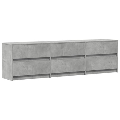 TV Cabinet with LED Concrete Grey 180x34x50 cm Engineered Wood