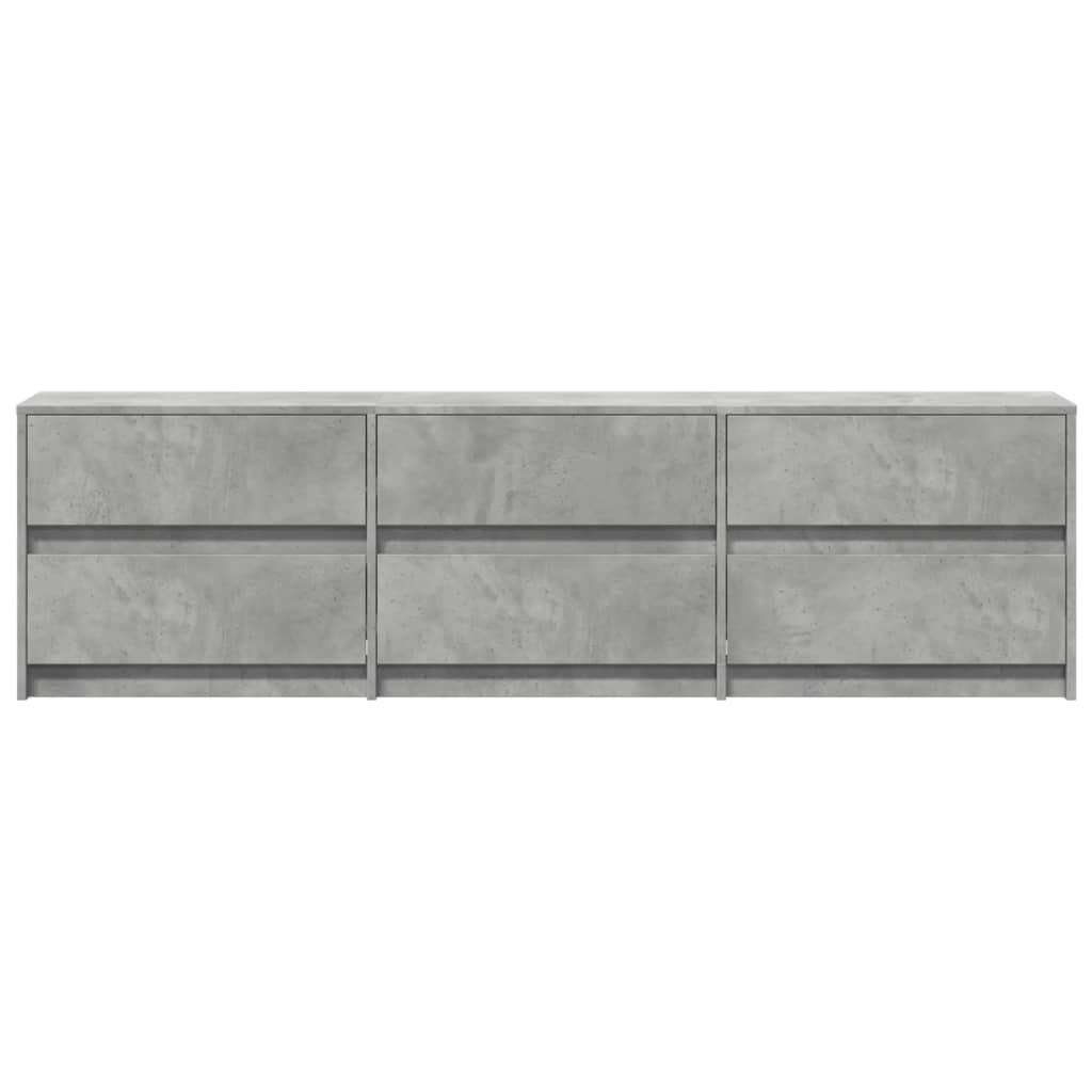 TV Cabinet with LED Concrete Grey 180x34x50 cm Engineered Wood