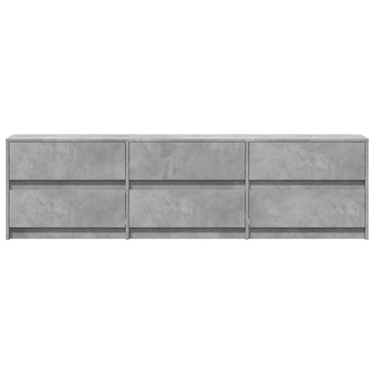 TV Cabinet with LED Concrete Grey 180x34x50 cm Engineered Wood