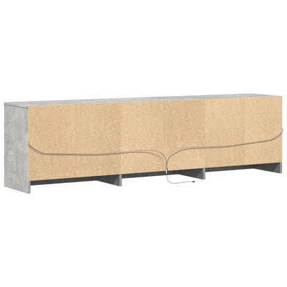 TV Cabinet with LED Concrete Grey 180x34x50 cm Engineered Wood