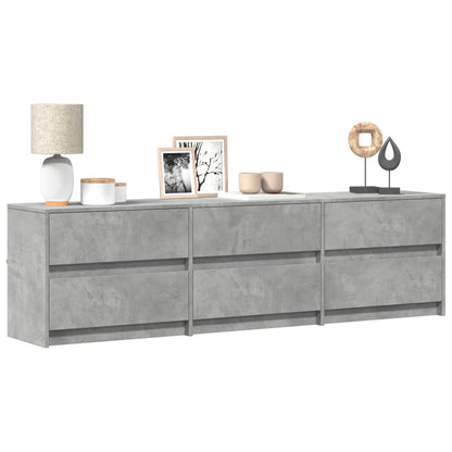 TV Cabinet with LED Concrete Grey 180x34x50 cm Engineered Wood