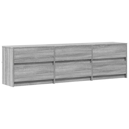 TV Cabinet with LED Grey Sonoma 180x34x50 cm Engineered Wood