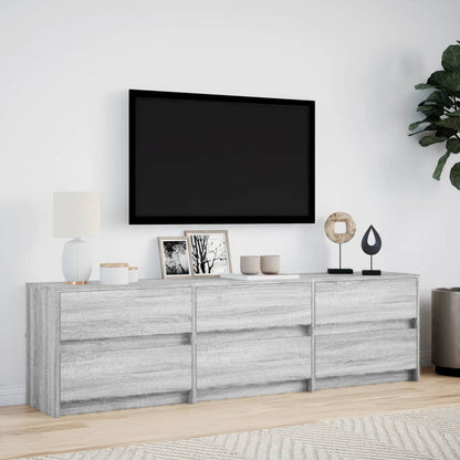 TV Cabinet with LED Grey Sonoma 180x34x50 cm Engineered Wood