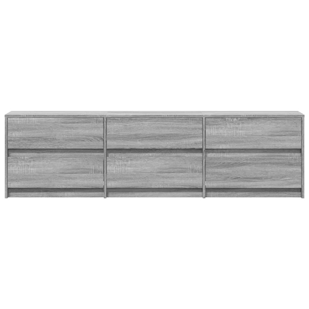 TV Cabinet with LED Grey Sonoma 180x34x50 cm Engineered Wood