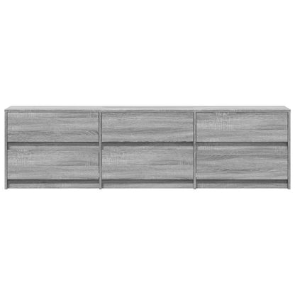 TV Cabinet with LED Grey Sonoma 180x34x50 cm Engineered Wood