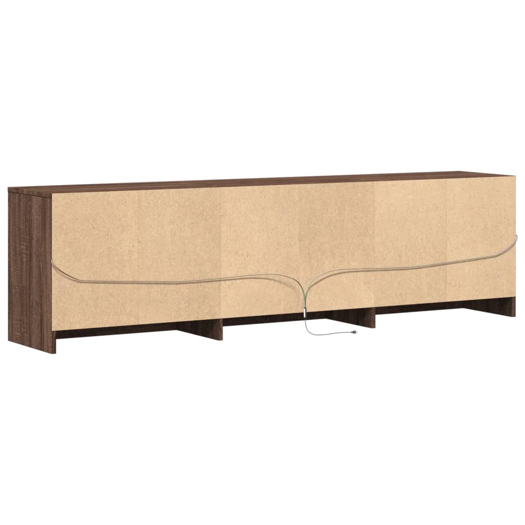 TV Cabinet with LED Brown Oak 180x34x50 cm Engineered Wood