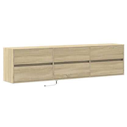 TV Wall Cabinet with LED Sonoma Oak 180x31x45 cm