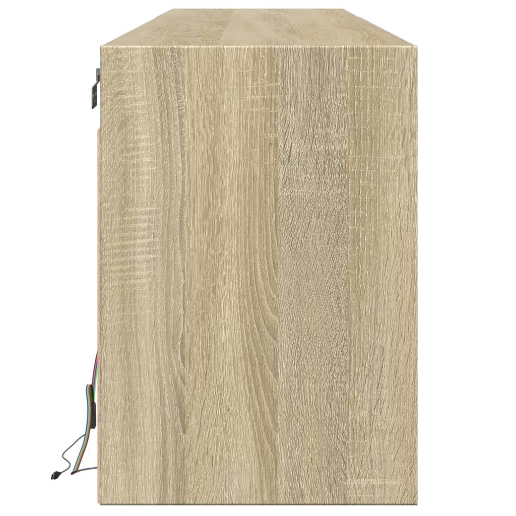 TV Wall Cabinet with LED Sonoma Oak 180x31x45 cm