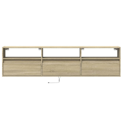 TV Wall Cabinet with LED Sonoma Oak 180x31x45 cm