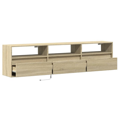 TV Wall Cabinet with LED Sonoma Oak 180x31x45 cm