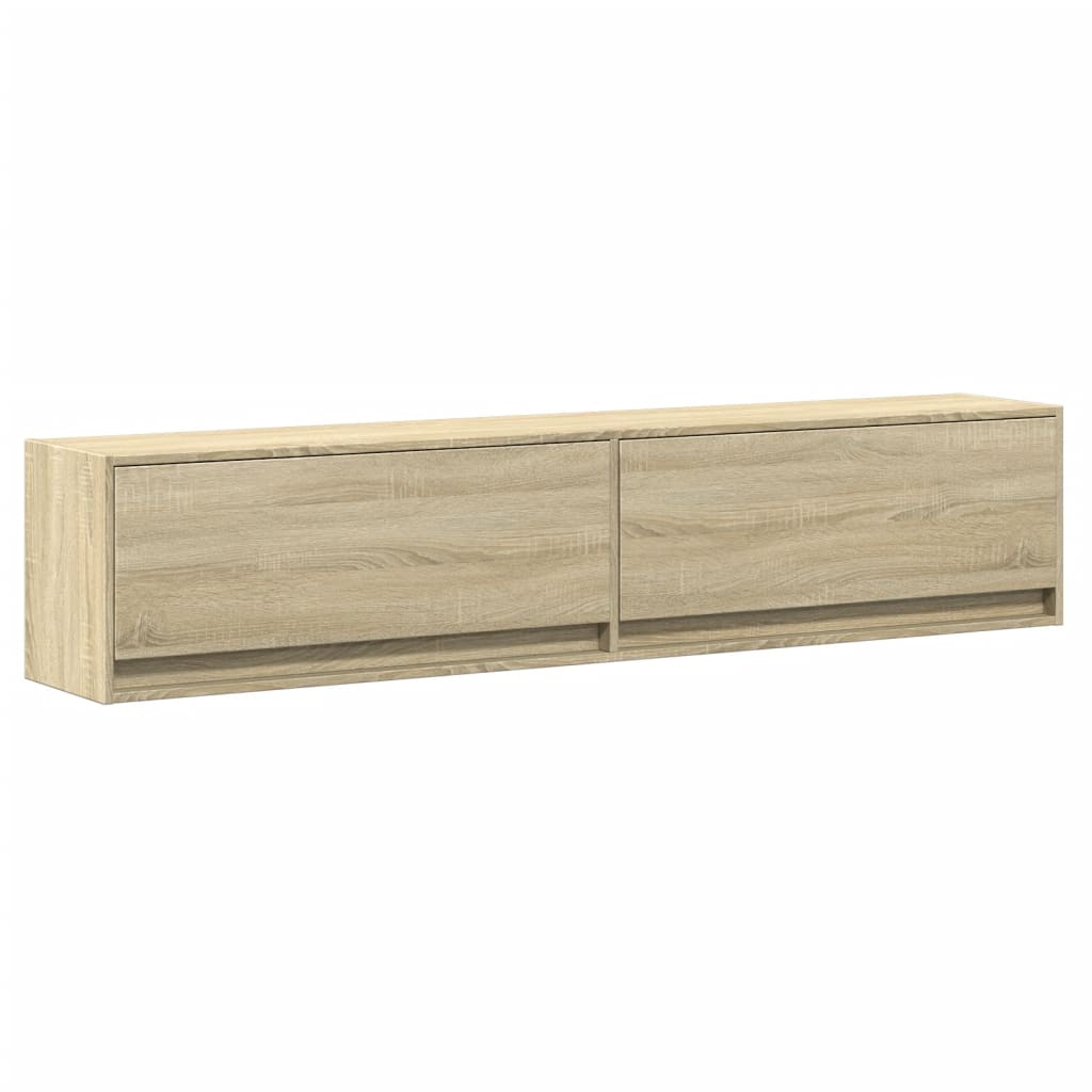 TV Wall Cabinet with LED Sonoma Oak 180x31x38 cm