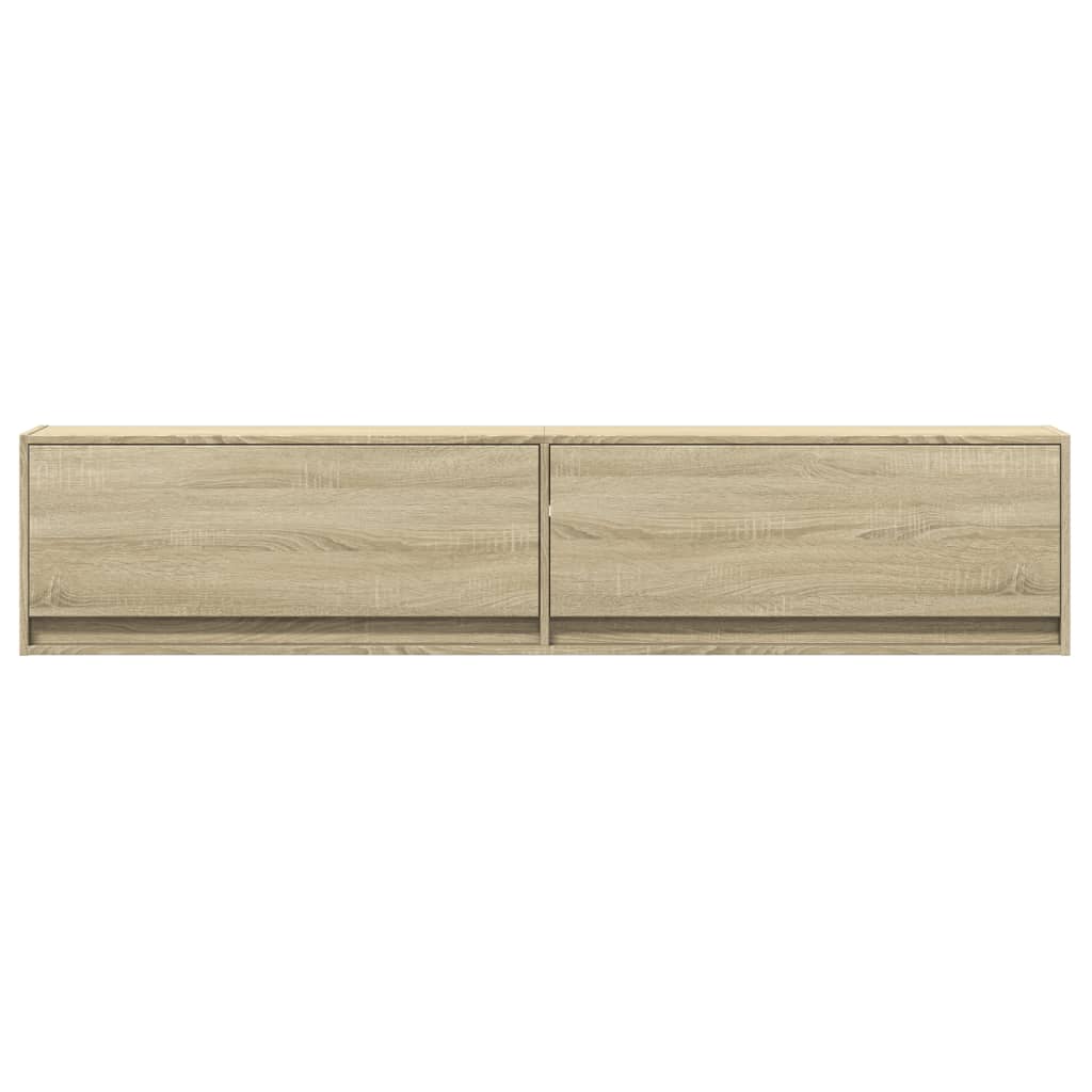 TV Wall Cabinet with LED Sonoma Oak 180x31x38 cm