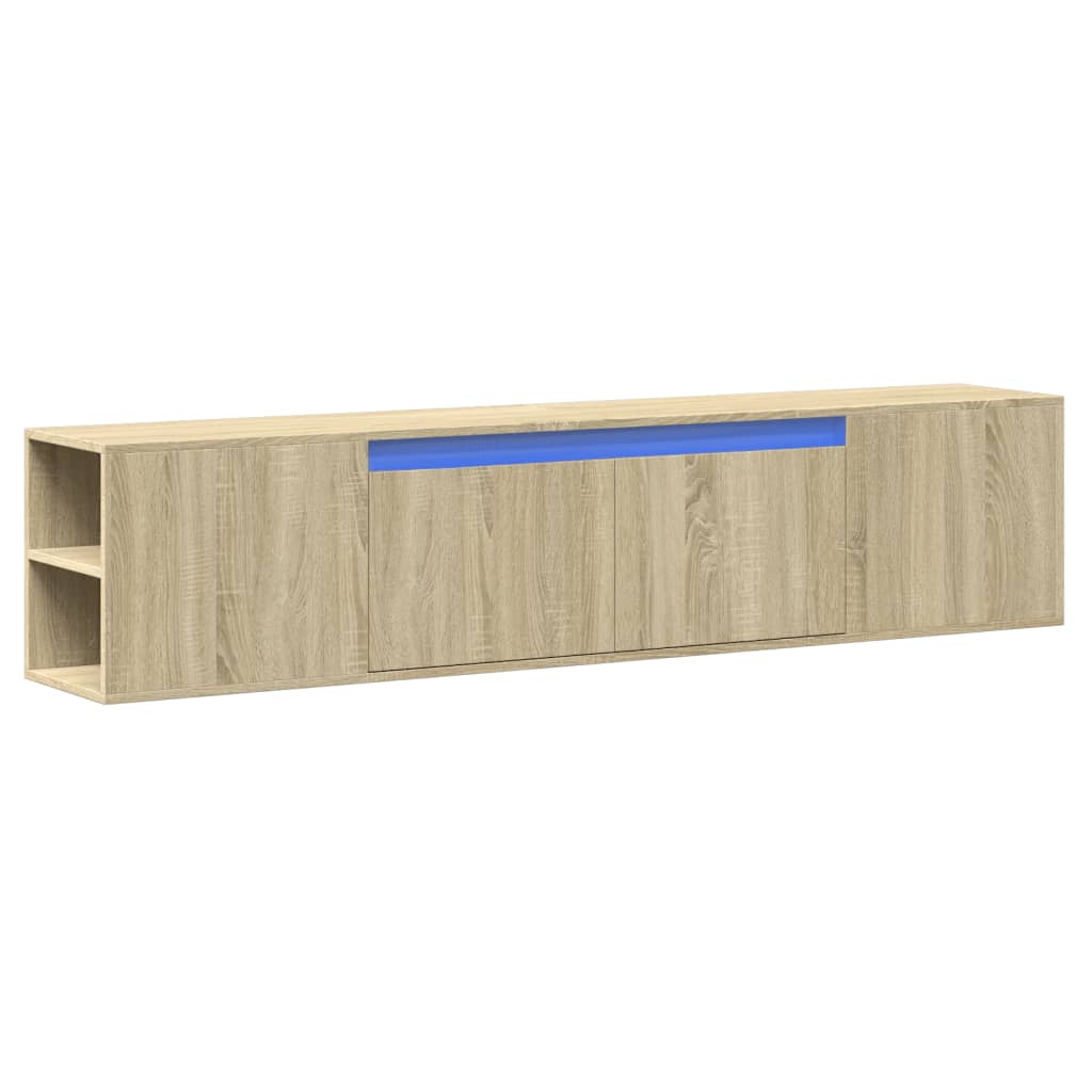 TV Wall Cabinet with LED Sonoma Oak 180x31x39.5 cm