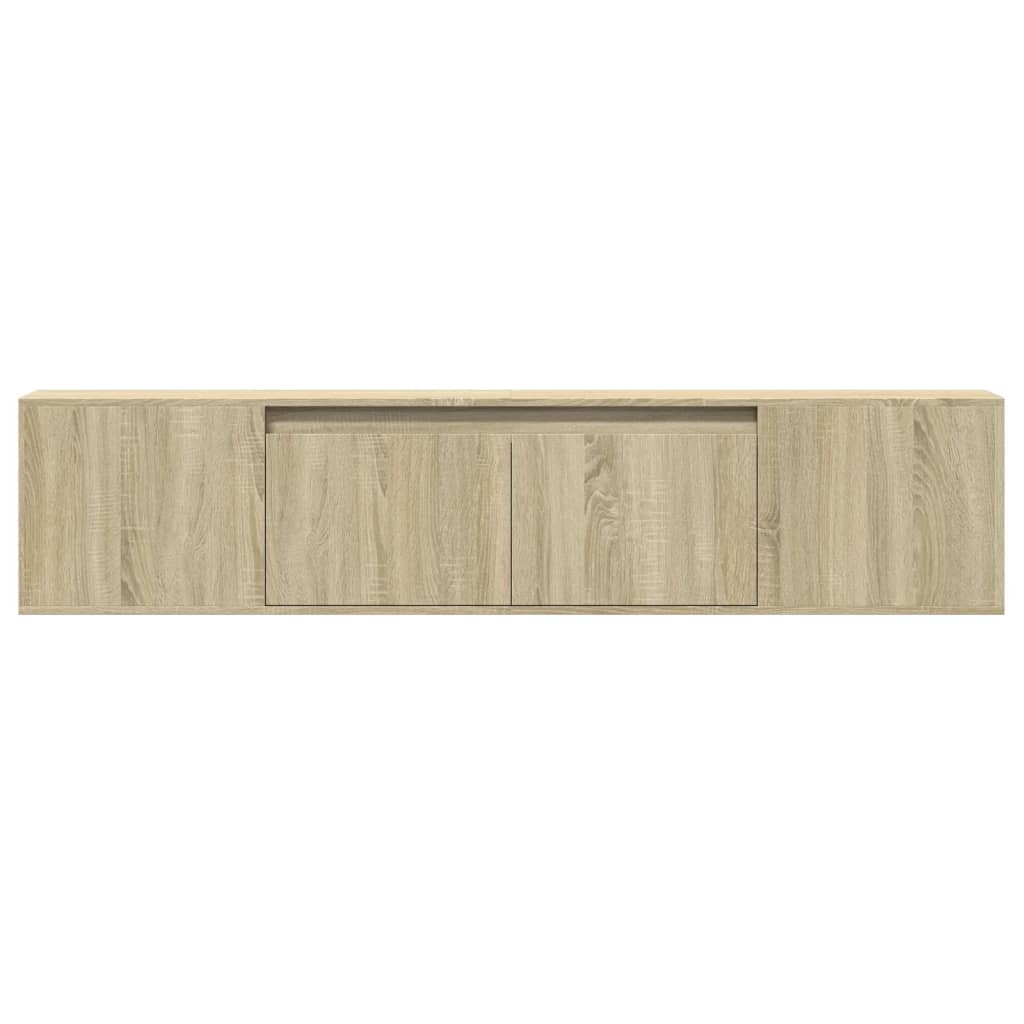 TV Wall Cabinet with LED Sonoma Oak 180x31x39.5 cm