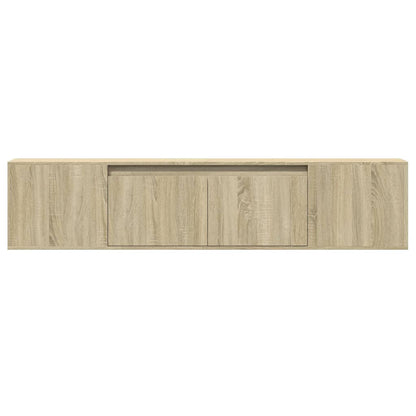 TV Wall Cabinet with LED Sonoma Oak 180x31x39.5 cm