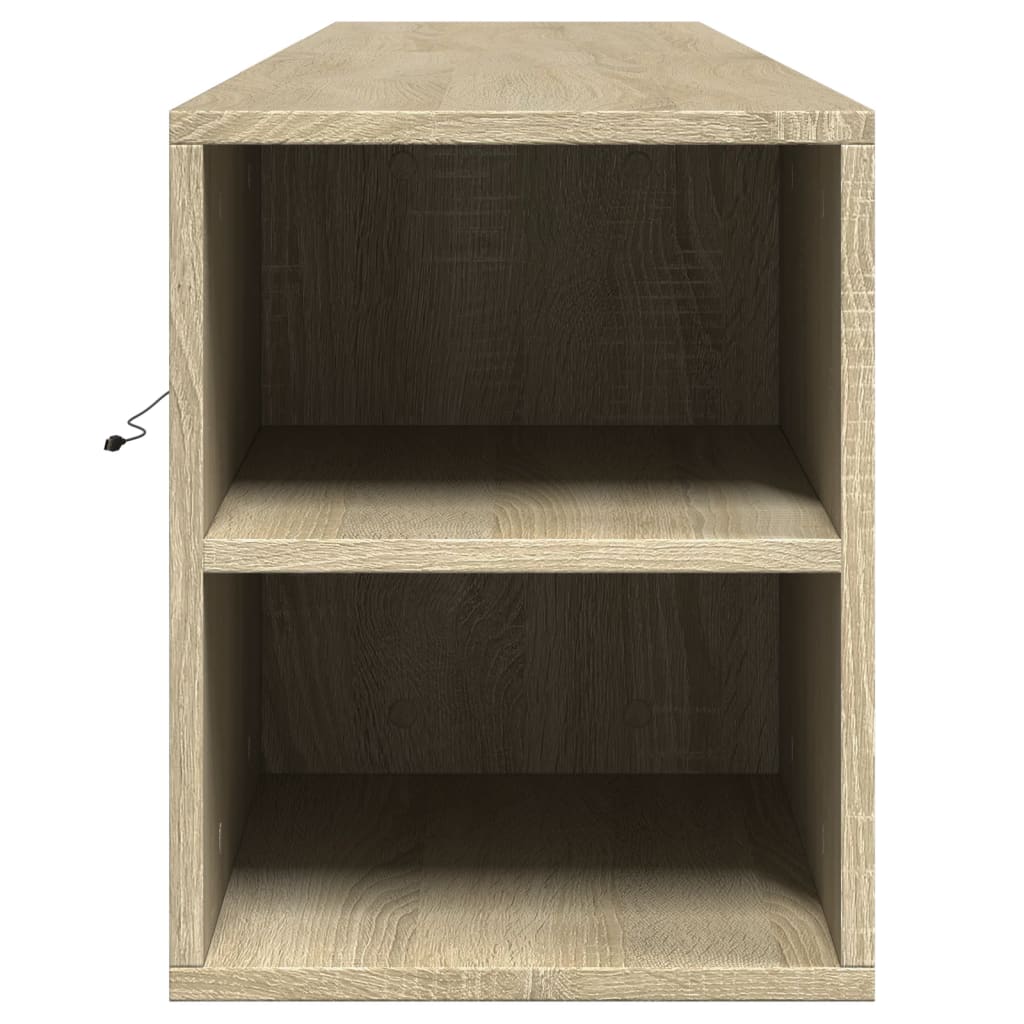 TV Wall Cabinet with LED Sonoma Oak 180x31x39.5 cm