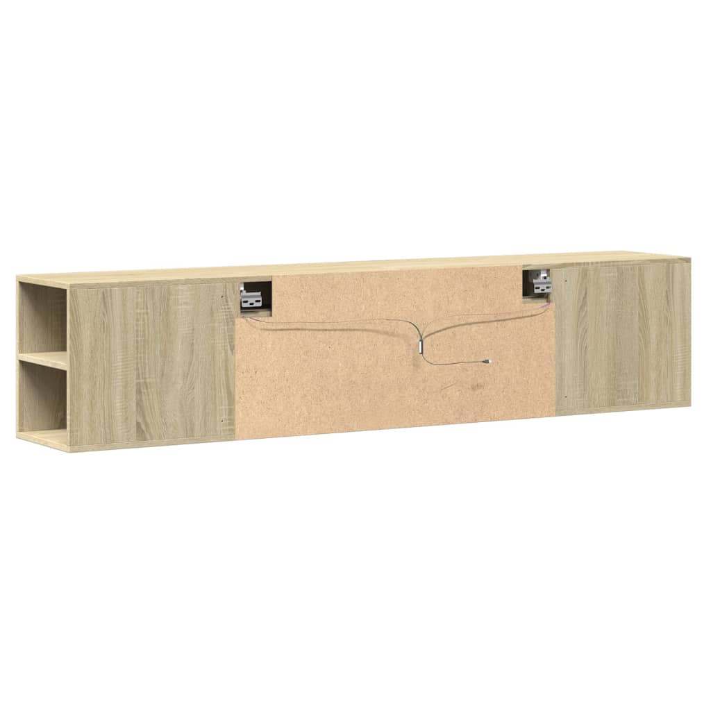 TV Wall Cabinet with LED Sonoma Oak 180x31x39.5 cm