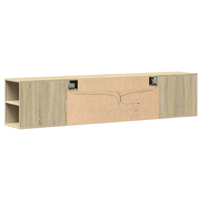 TV Wall Cabinet with LED Sonoma Oak 180x31x39.5 cm