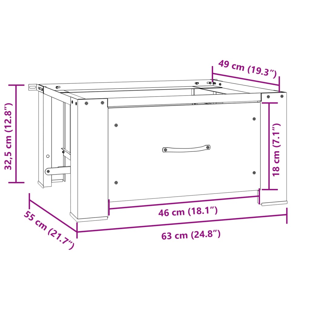 Washing Machine Pedestal with Drawer White