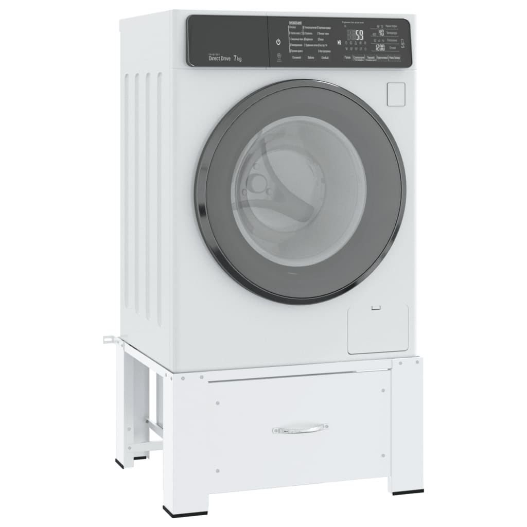 Washing Machine Pedestal with Drawer White