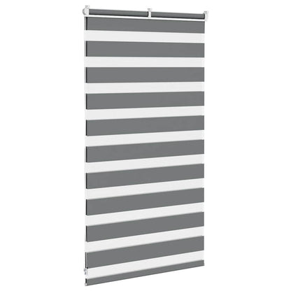 Zebra Blind Dark Grey 80x100 cm Fabric Width 75.9 cm Polyester