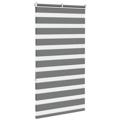 Zebra Blind Dark Grey 75x150 cm Fabric Width 70.9 cm Polyester