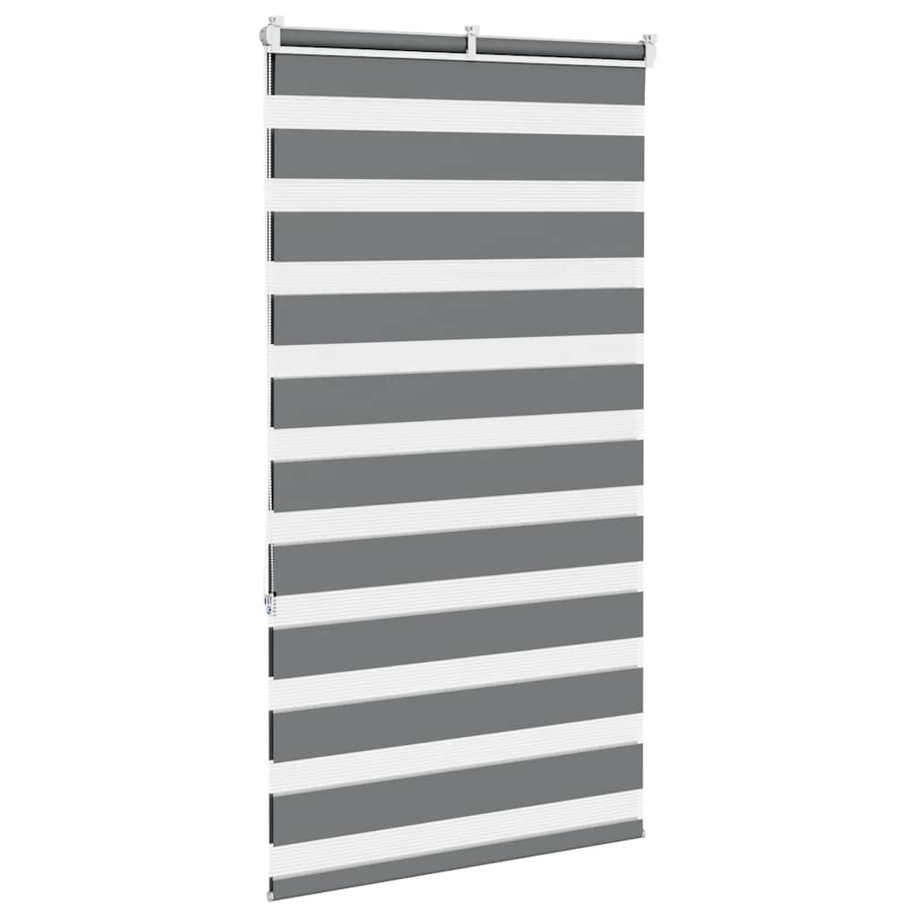 Zebra Blind Dark Grey 80x150 cm Fabric Width 75.9 cm Polyester