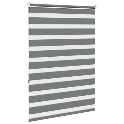 Zebra Blind Dark Grey 95x150 cm Fabric Width 90.9 cm Polyester