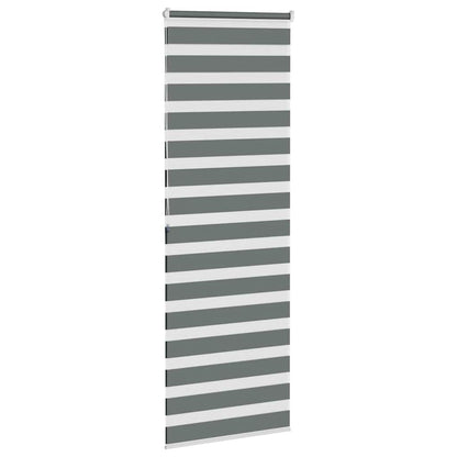 Zebra Blind Dark Grey 90x200 cm Fabric Width 85.9 cm Polyester