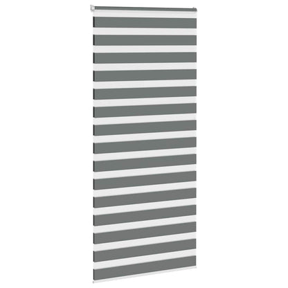 Zebra Blind Dark Grey 95x200 cm Fabric Width 90.9 cm Polyester