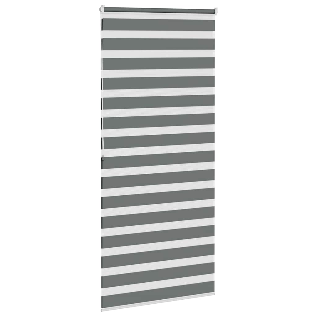 Zebra Blind Dark Grey 95x200 cm Fabric Width 90.9 cm Polyester