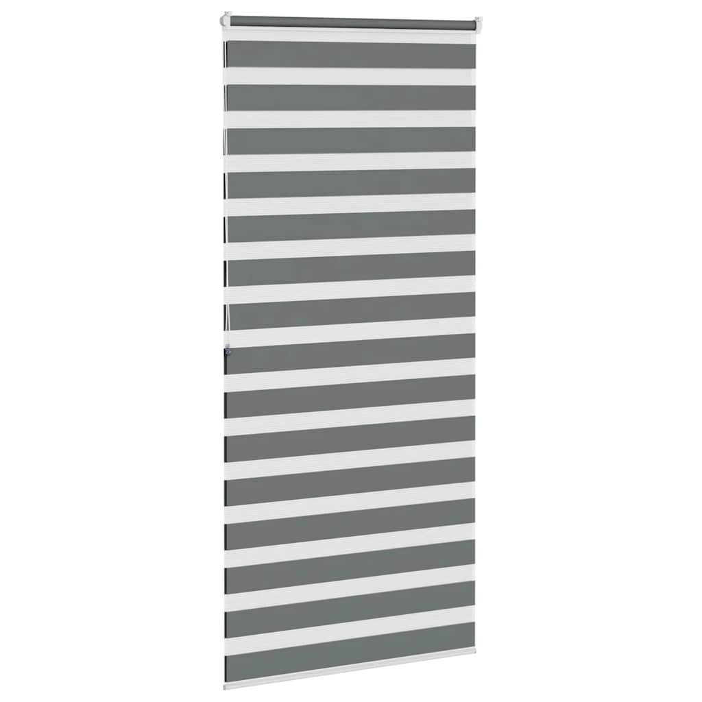 Zebra Blind Dark Grey 105x200 cm Fabric Width 100.9 cm Polyester