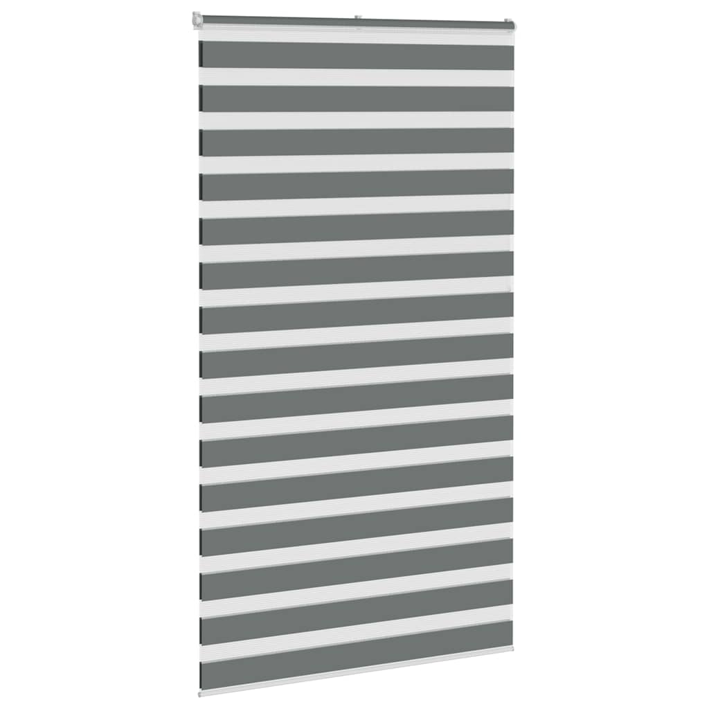 Zebra Blind Dark Grey 130x200 cm Fabric Width 125.9 cm Polyester